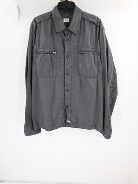 CP Company Shirt Mens XL 2XL Button Up cotton polyamide Long Sleeve Zip Pockets